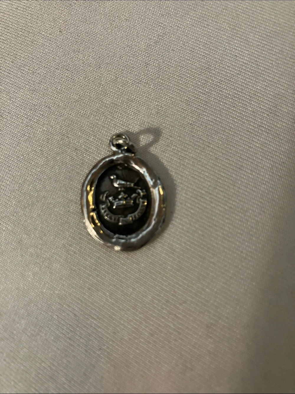Pyrrha silver talisman bird crown wax seal